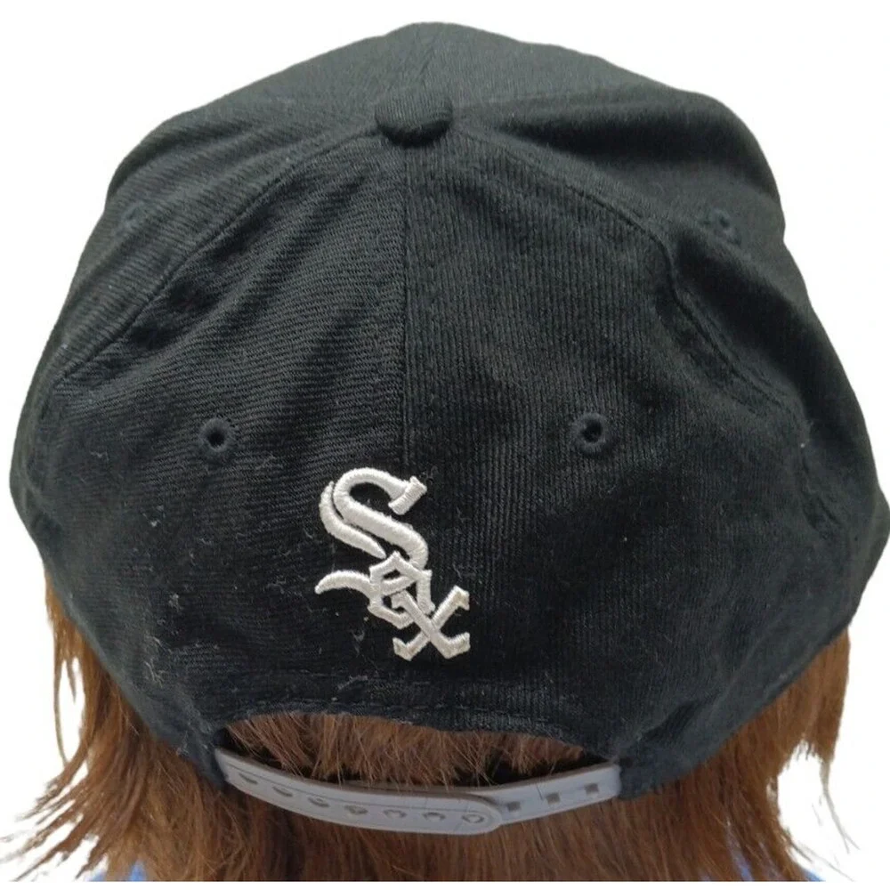 Vintage Chicago White Sox MLB hat Black‎ Spell Out Baseball Snap Back Cap